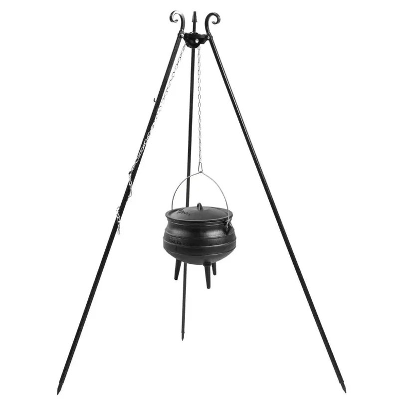 Gusseisenkessel, Dreibein Grill, Feuerkessel, 6L, mit Dreibein 180 cm Versand Am Gleichen Tag